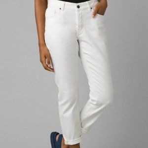 prAna Buxton Slim Boyfriend Fit Jean in White Size 14 NWT